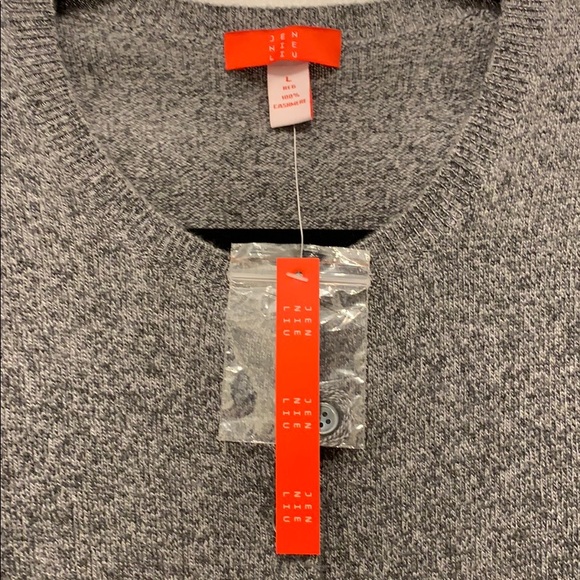 Grey Cashmere Button Front Sweater - Picture 2 of 3